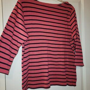 LL Bean 1x Boatneck 3/4 sleeve Cotton shirt